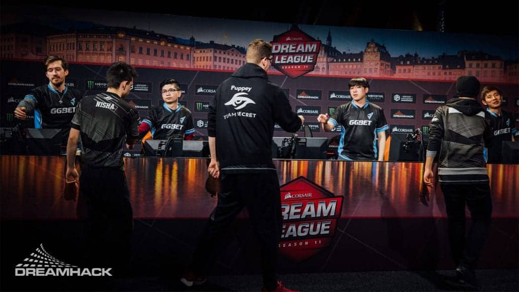 Team Secret congratulate J.Storm after winning against them 2-0