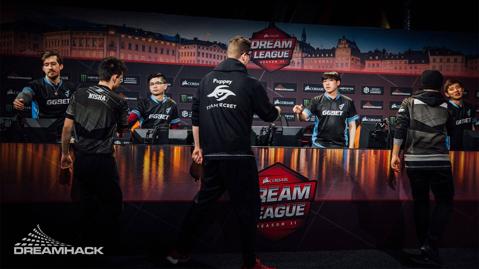 Team Secret congratulate J.Storm after winning against them 2-0