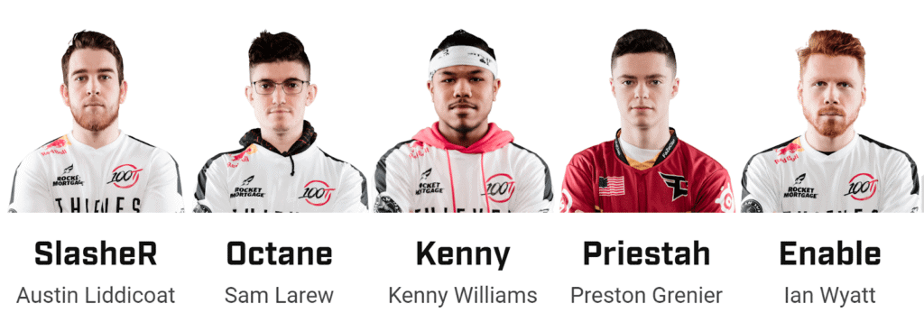 Call of duty world championship CWL 2019 100thieves roster slasher octane kenny priestah enable