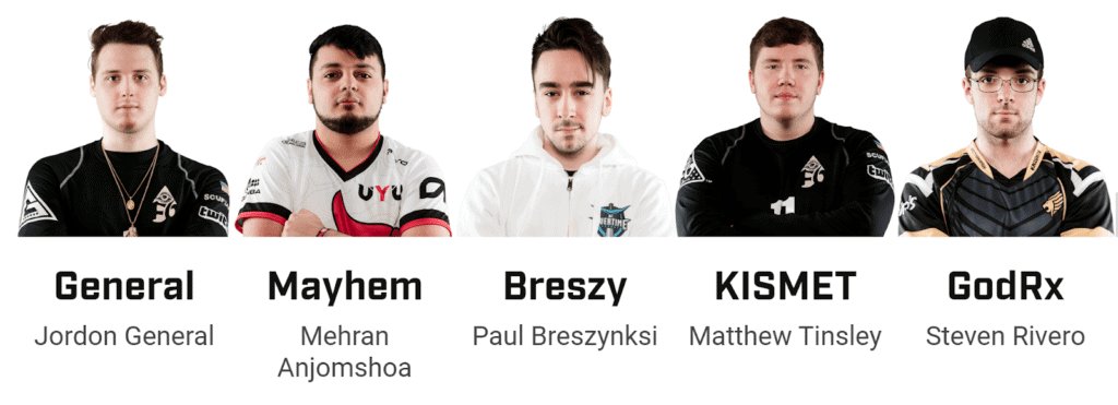 Call of duty world championship CWL 2019 enigma6 roster general mayhem breszy kismet godrx