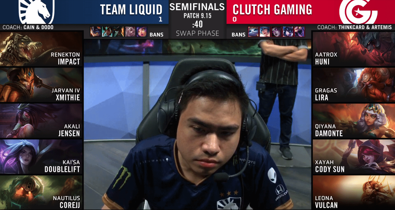 League of Legends Championship Series LCS Summer 2019 Semifinal Team Liquid TL Clutch Gaming CG game 2 Xmithie