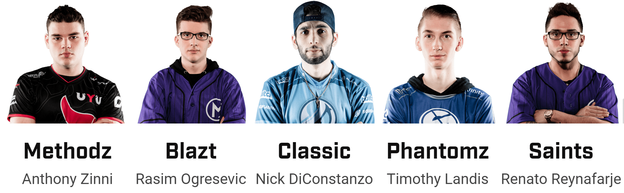 UYU call of duty world league cwl championship roster Methodz Blazt Classic Phantom Saints