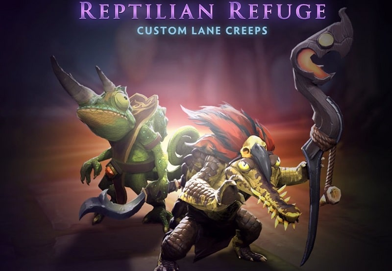 Dota 2 The International TI9 Reptilian Refuge custom lane creeps
