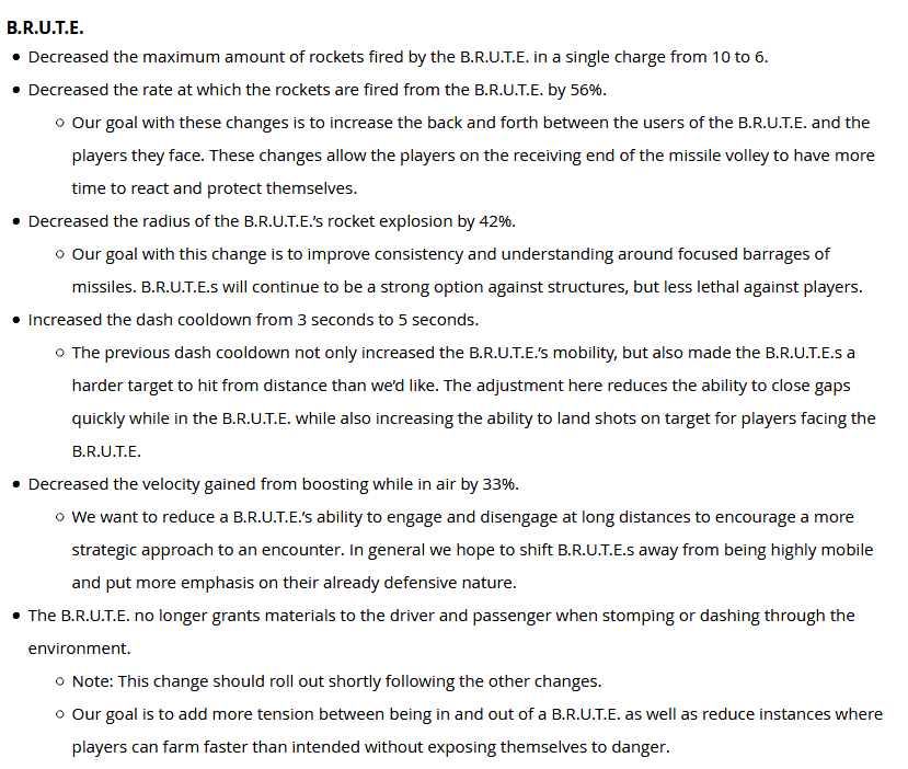 Fortnite B.R.U.T.E. Mech Changes