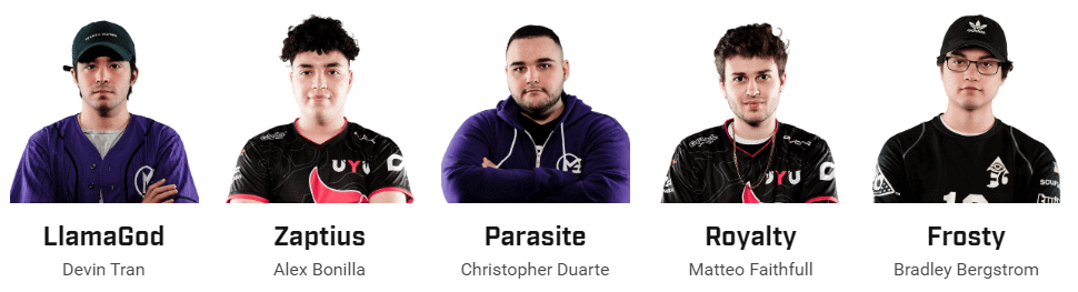 Call of Duty World League CWL Championship 2019 pool e midnight esports roster llamagod zapitus parasite royalty frosty
