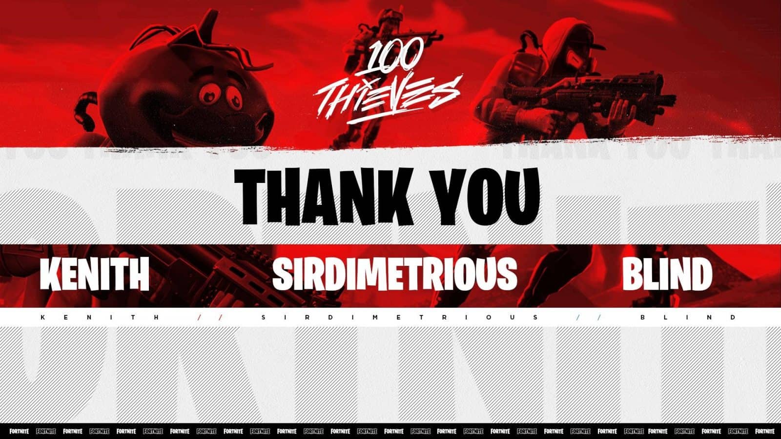 Fortnite: 100 Thieves Releases Three Fortnite Players
