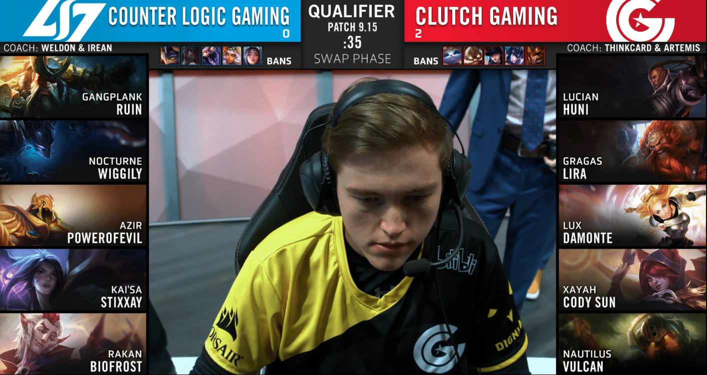 LCS Summer 2019 Gauntlet Clutch Gaming CG vs Counter Logic Gaming CLG Game Three Damonte