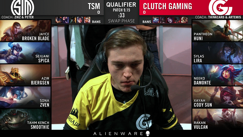 Team SoloMid TSM vs Clutch Gaming CG LCS Gauntlet Finals Game 1 Damonte