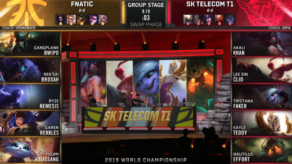 LoL Worlds 2019 Group Stage Day One SKT v FNC