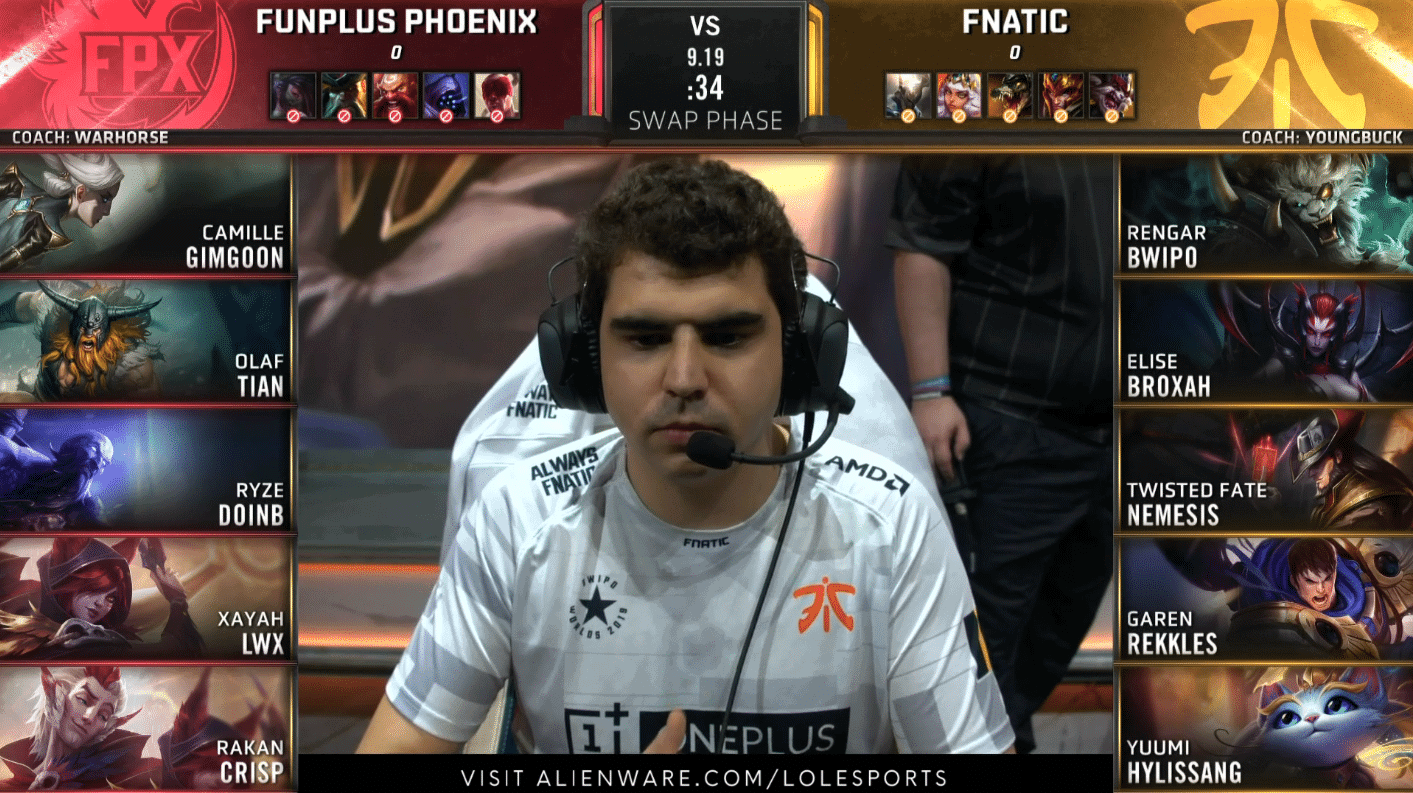 LoL Worlds 2019 Quarterfinal FPX FNC Game 1