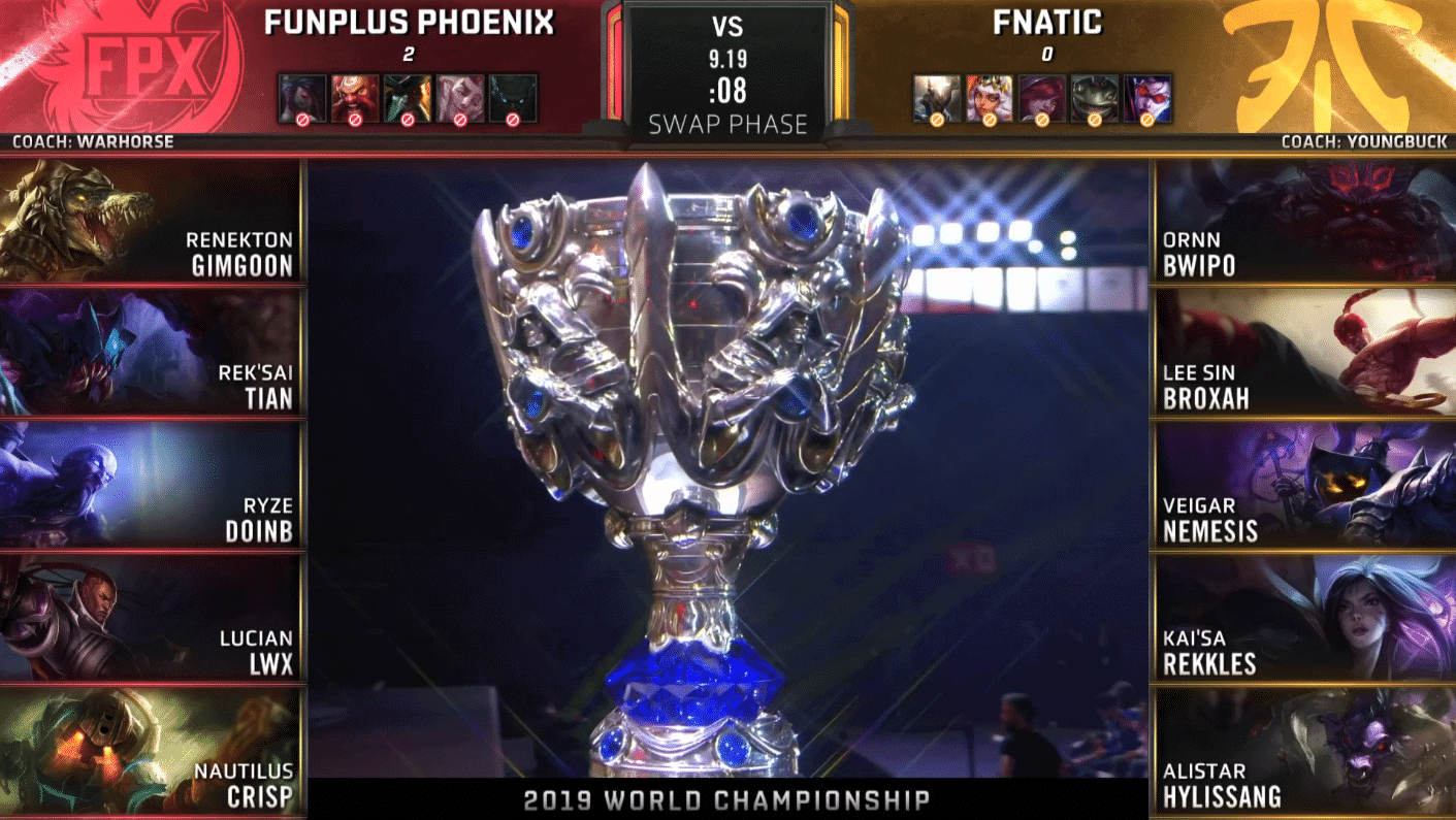 LoL Worlds 2019 Quarterfinal FPX FNC Game 3