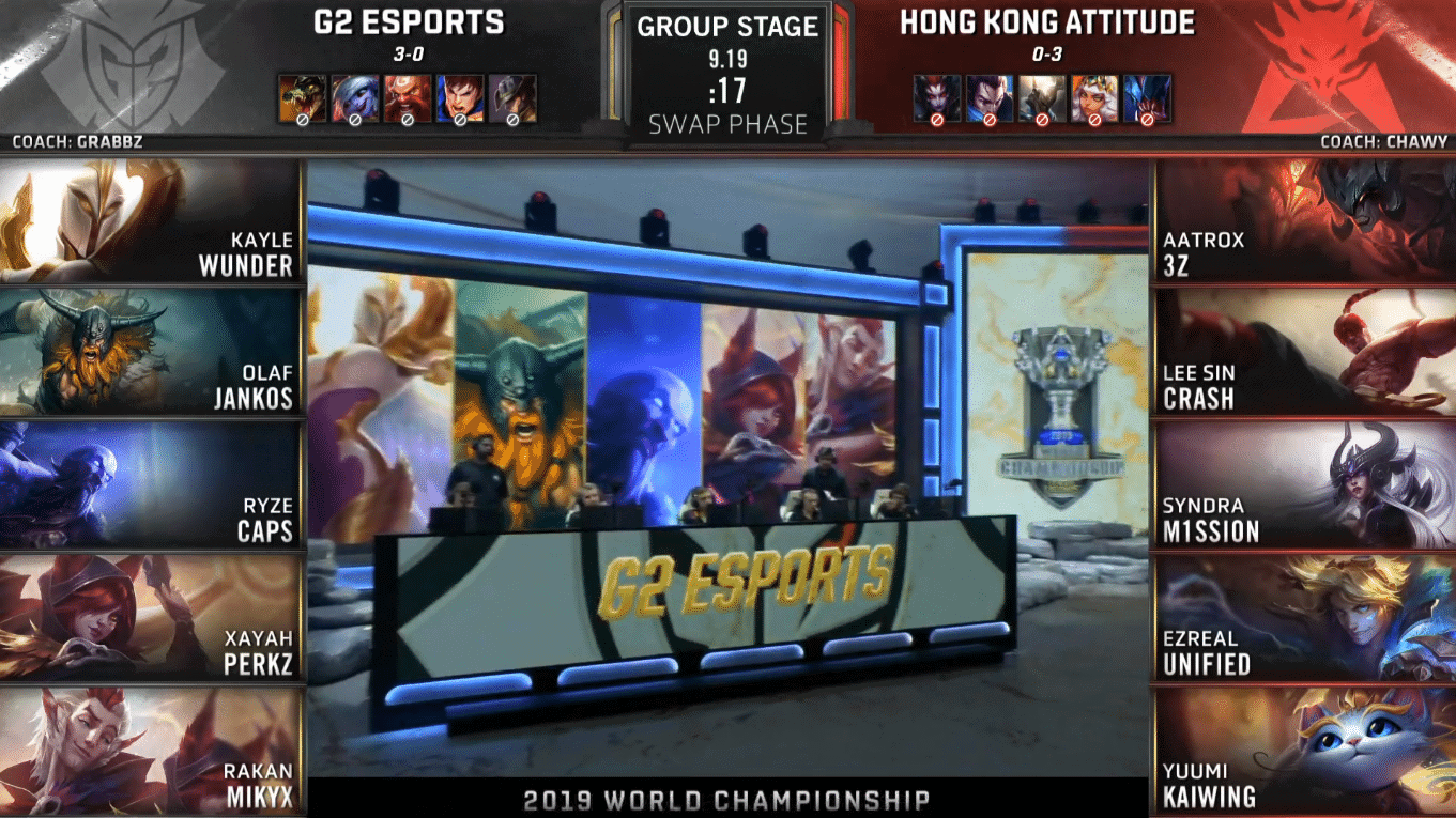 LoL Worlds 2019 Groups Day 6 G2 HKA
