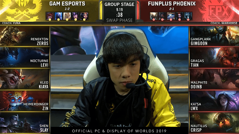 League of Legends Worlds 2019 Groups Day 5 GAM FPX