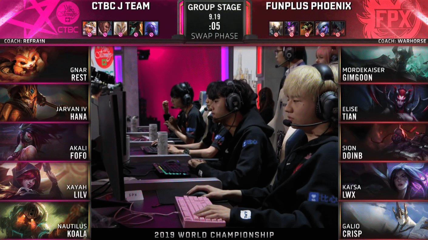 LoL Worlds 2019 Group Stage Day One JT FPX