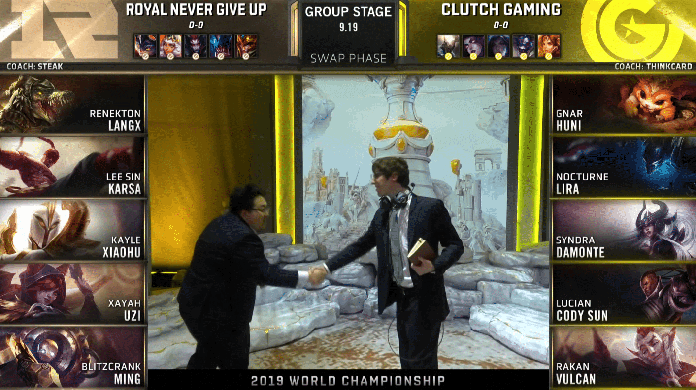 LoL Worlds 2019 Group Stage Day One RNG CG