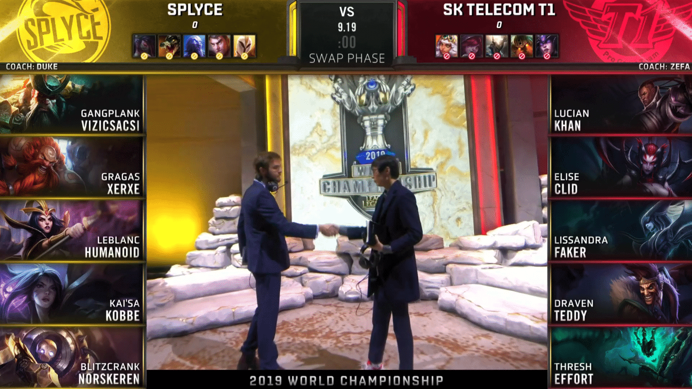 LoL Worlds 2019 Quarterfinal Day 2 SPY SKT Game 1
