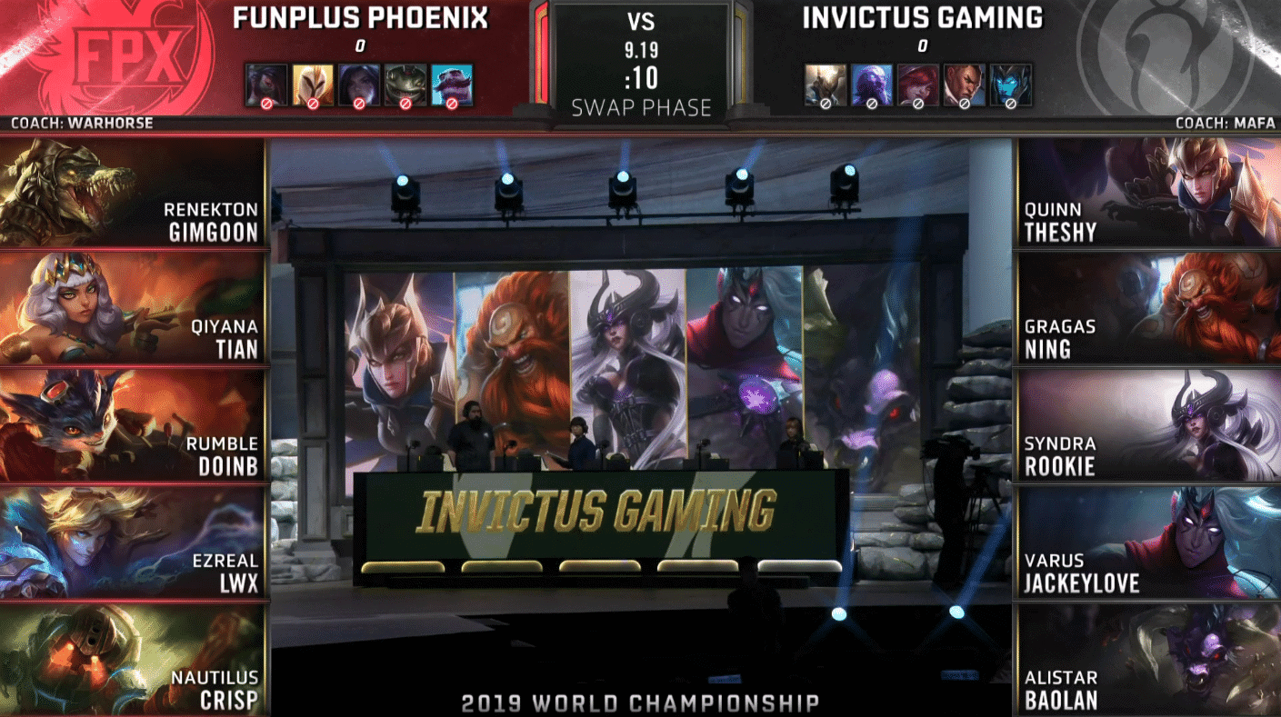 LoL Worlds 2019 Semifinal Game 1 IG FPX