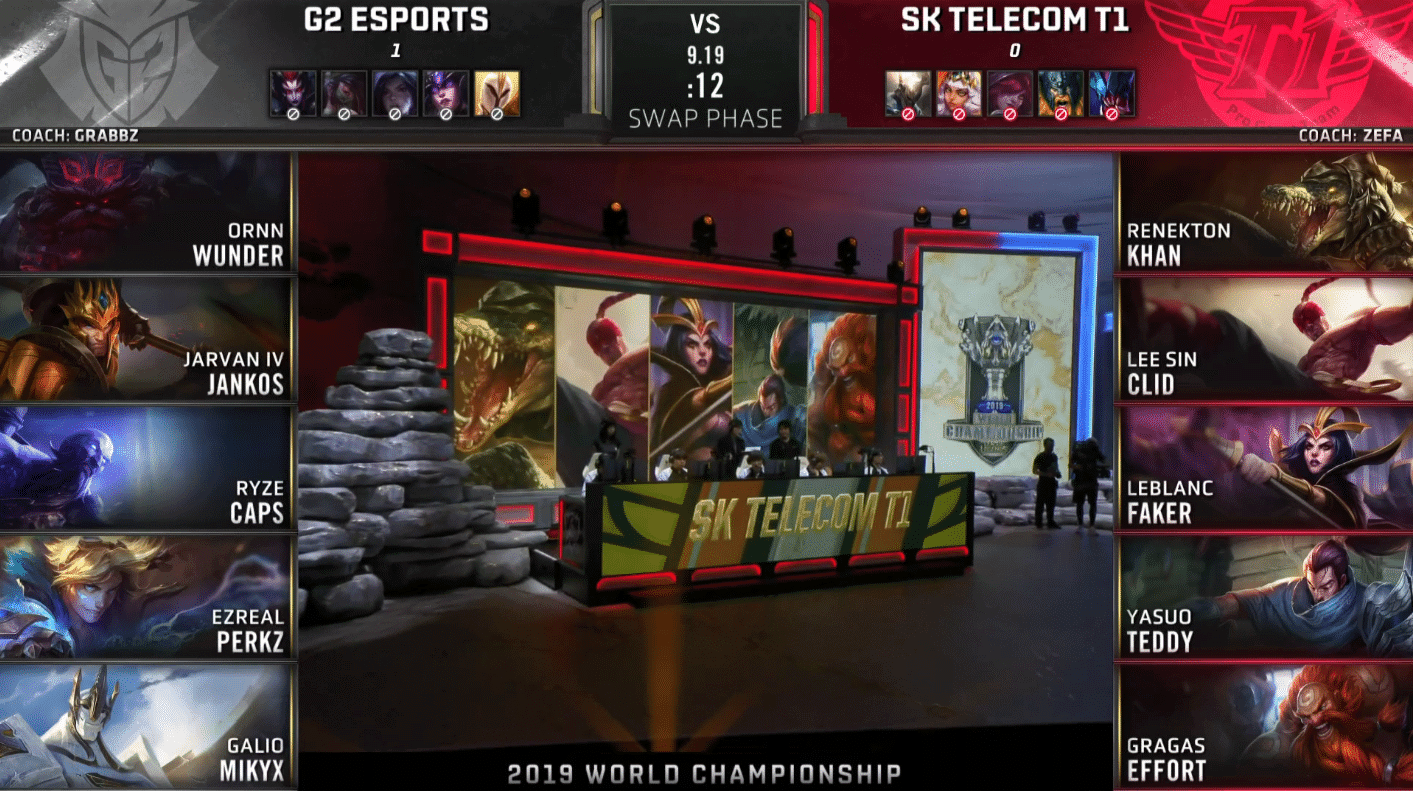 LoL Worlds 2019 Semifinal Game 2 SKT G2