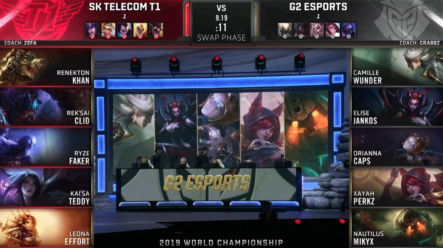 LoL Worlds 2019 Semifinal Game 3 G2 SKT