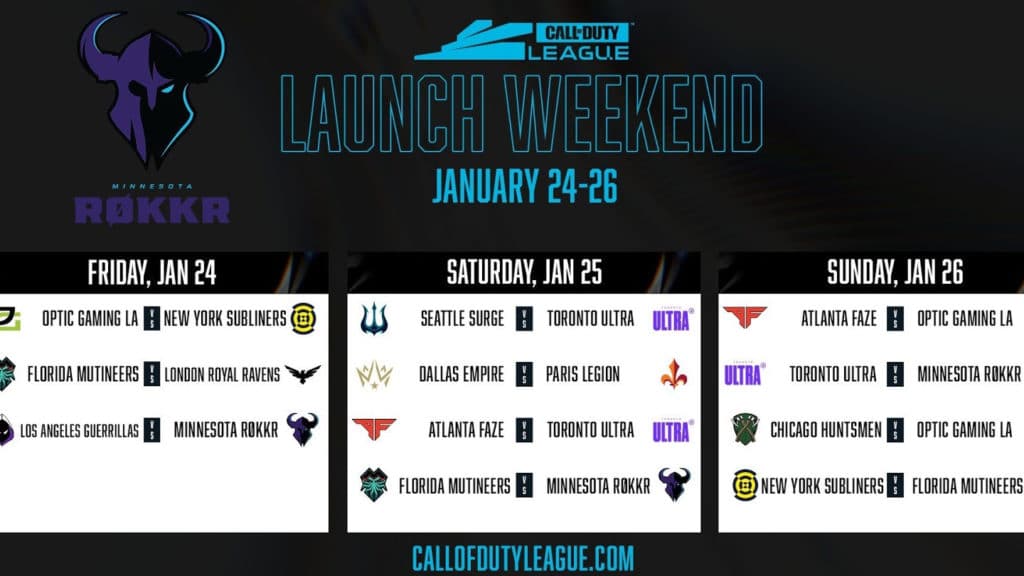Call of Duty League Releases Match Schedule for Inaugural Season