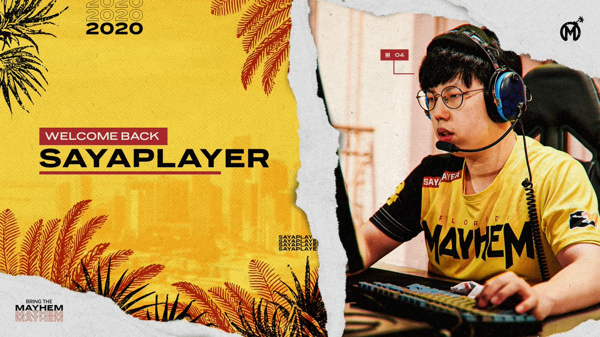 Jeongwoo “Sayaplayer” Ha infront of his keyboard with headphones on