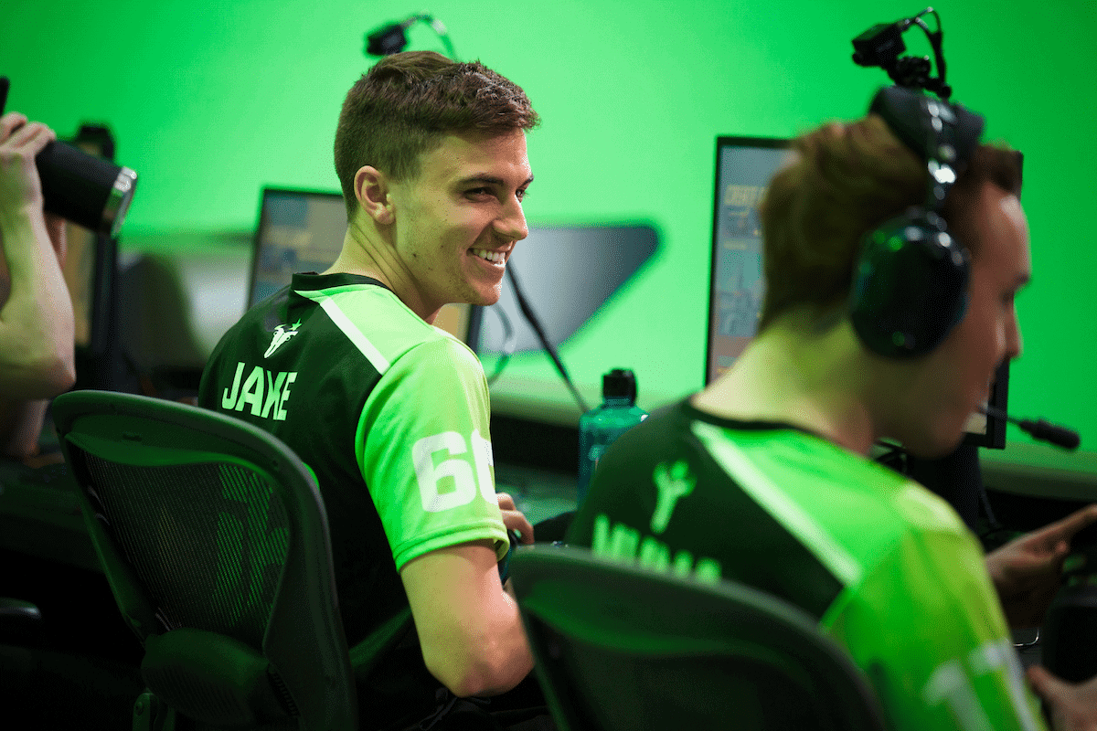 Jacob "JAKE" Lyon shares a joke with Muma before a game