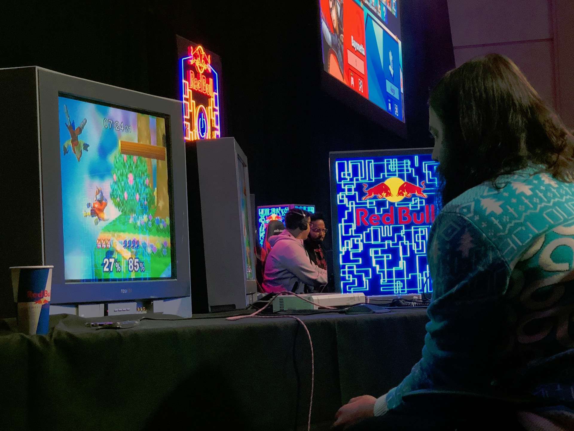 David “GrandPOObear” Hunt competing in the Speedrun Showcase at Red Bull AdrenaLAN