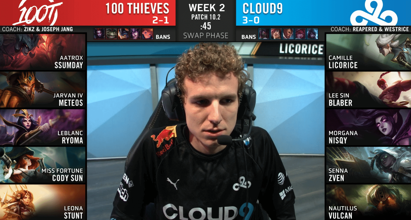 100T v C9 LoL LCS spring 2020 week 2 day 2
