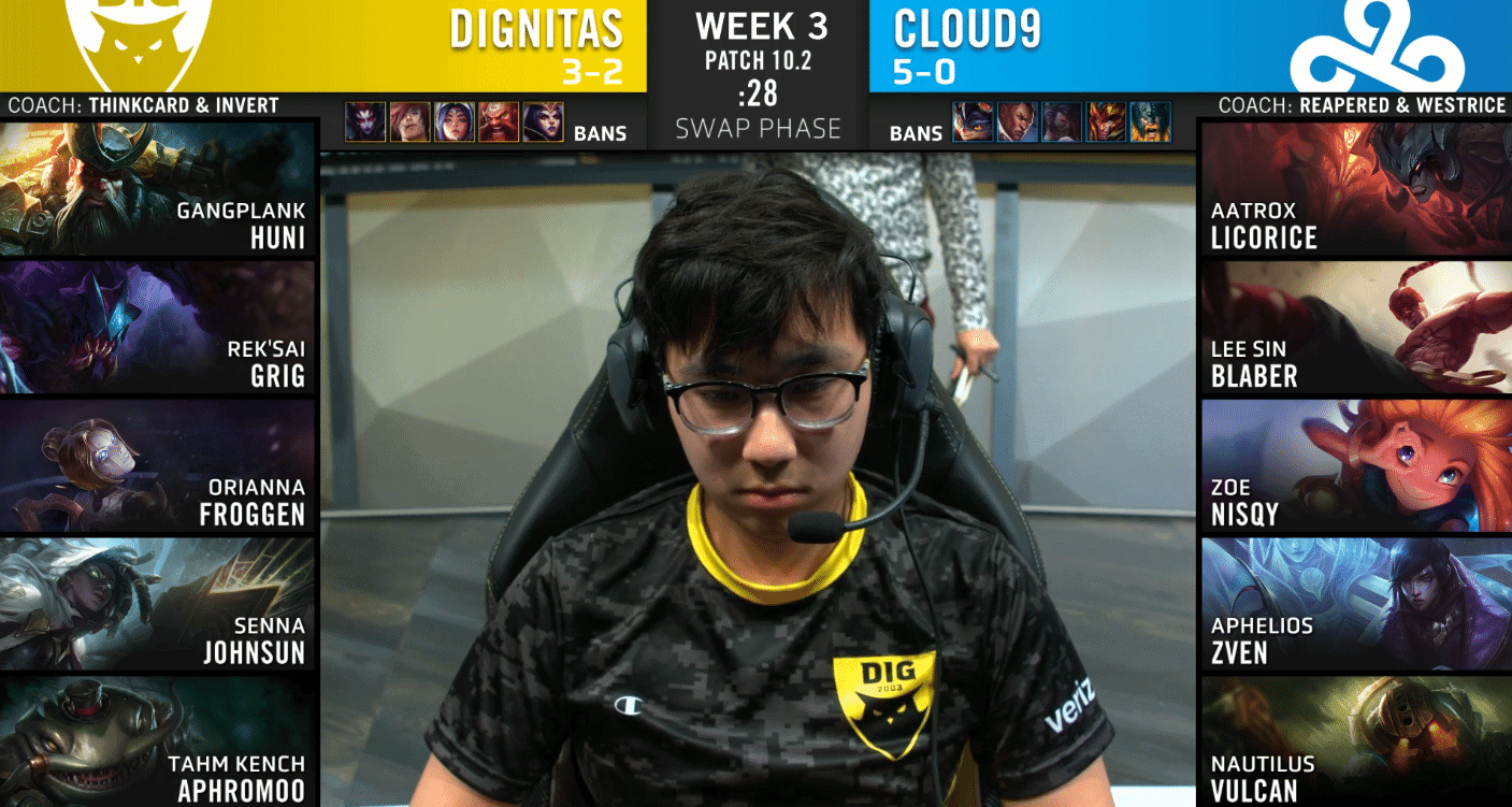 League of Legends NA LCS Spring 2020 Dignitas DIG vs Cloud9 C9