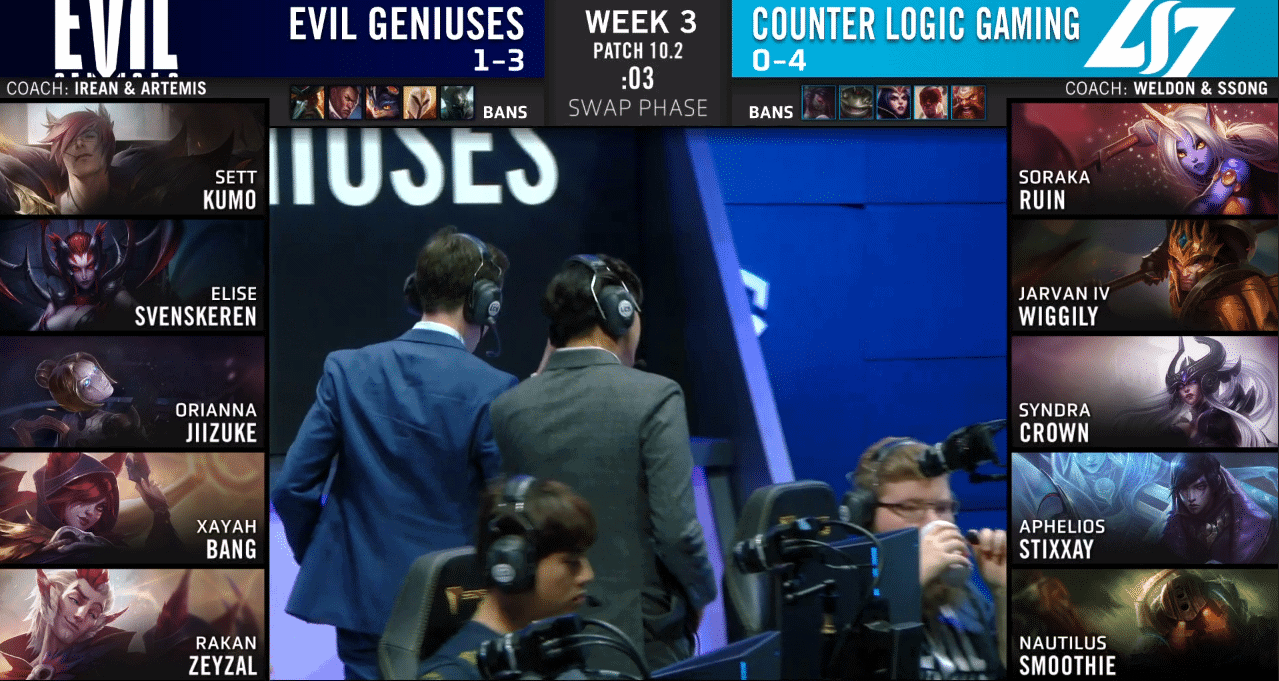 League of Legends NA LCS 2020 Spring Evil Geniuses EG vs Counter Logic Gaming CLG