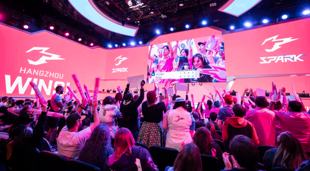 Hangzhou Spark Overwatch League arena crowd cheering