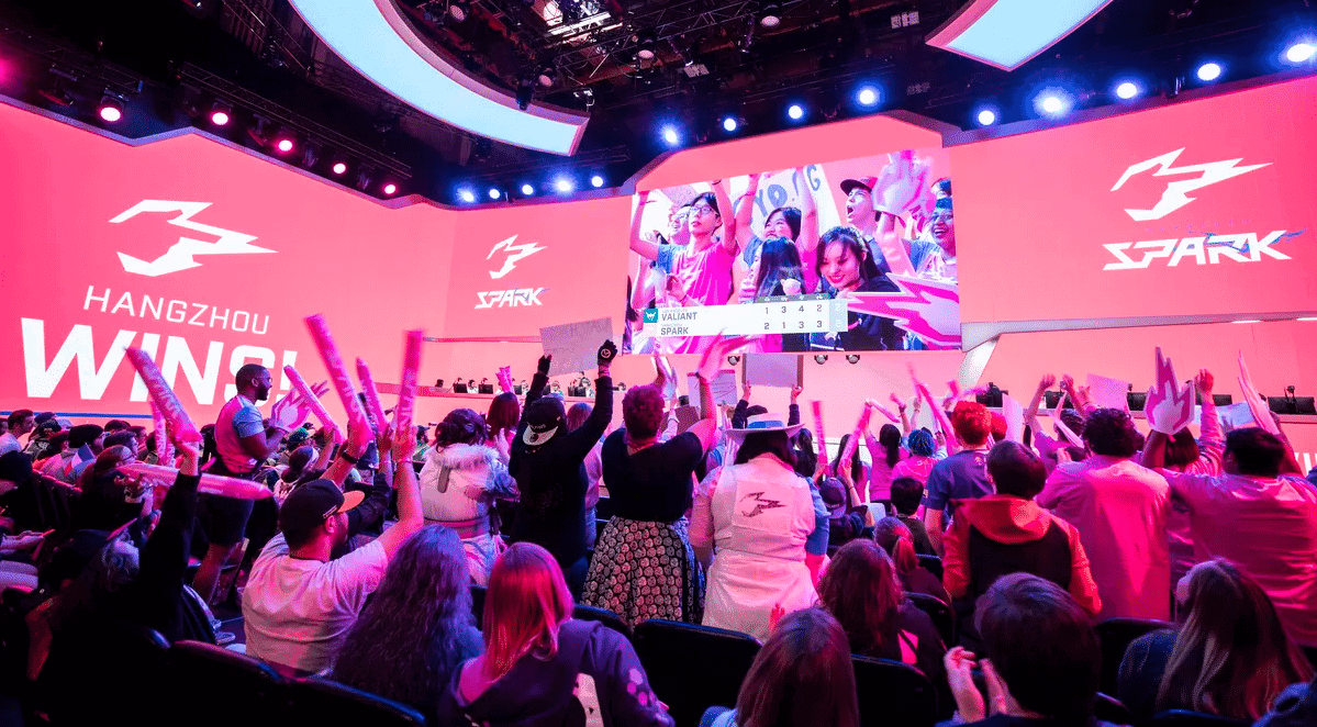 Hangzhou Spark Overwatch League arena crowd cheering