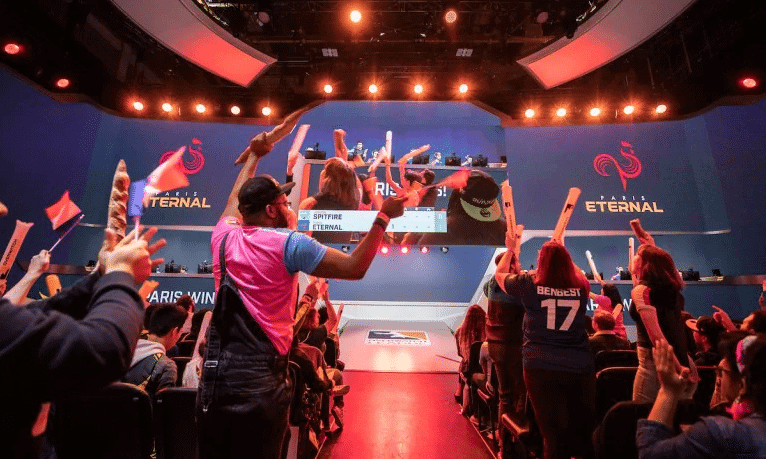 Paris Eternal Overwatch League arena crowd cheering