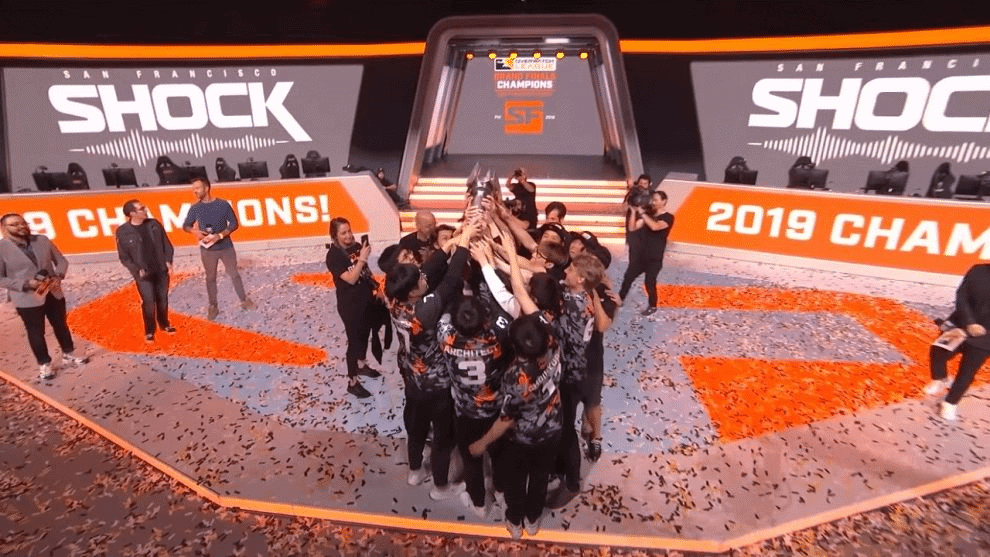 San Francisco Shock Overwatch League champions trophy celebration