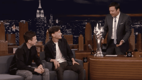 Matthew DeLisi speaking with Jimmy Fallon on the Tonight Show.