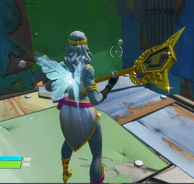A screenshot of Fortnite player Spud_Lite holding his pickaxe in game