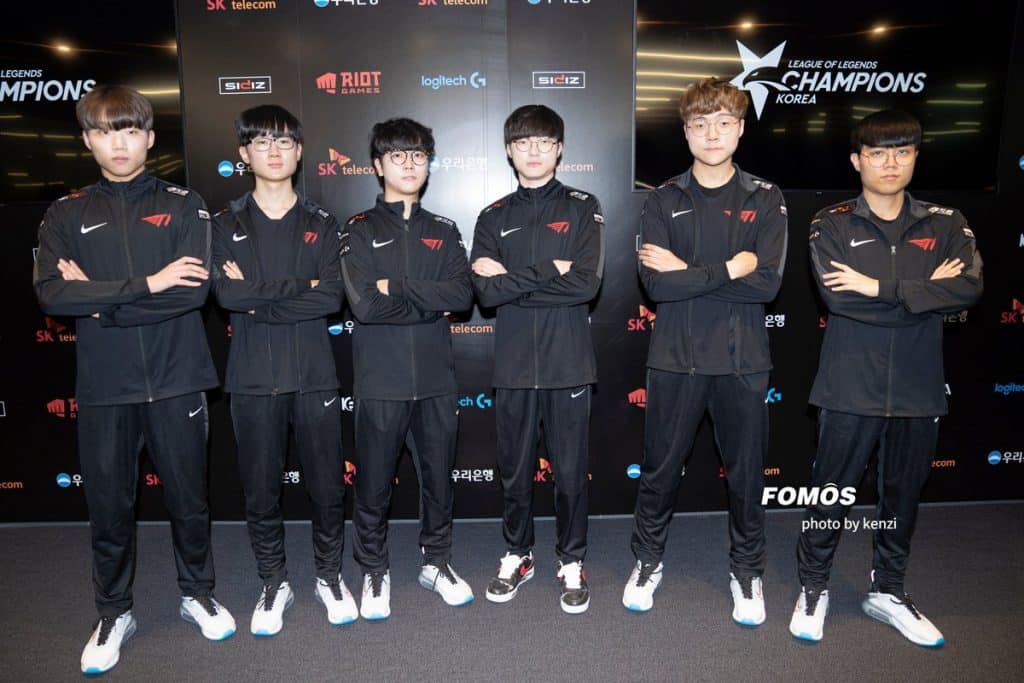 SKT T1 LCK Team photo Faker
