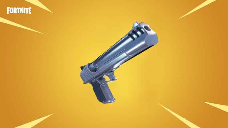 A Fortnite Hand Cannon on yellow background