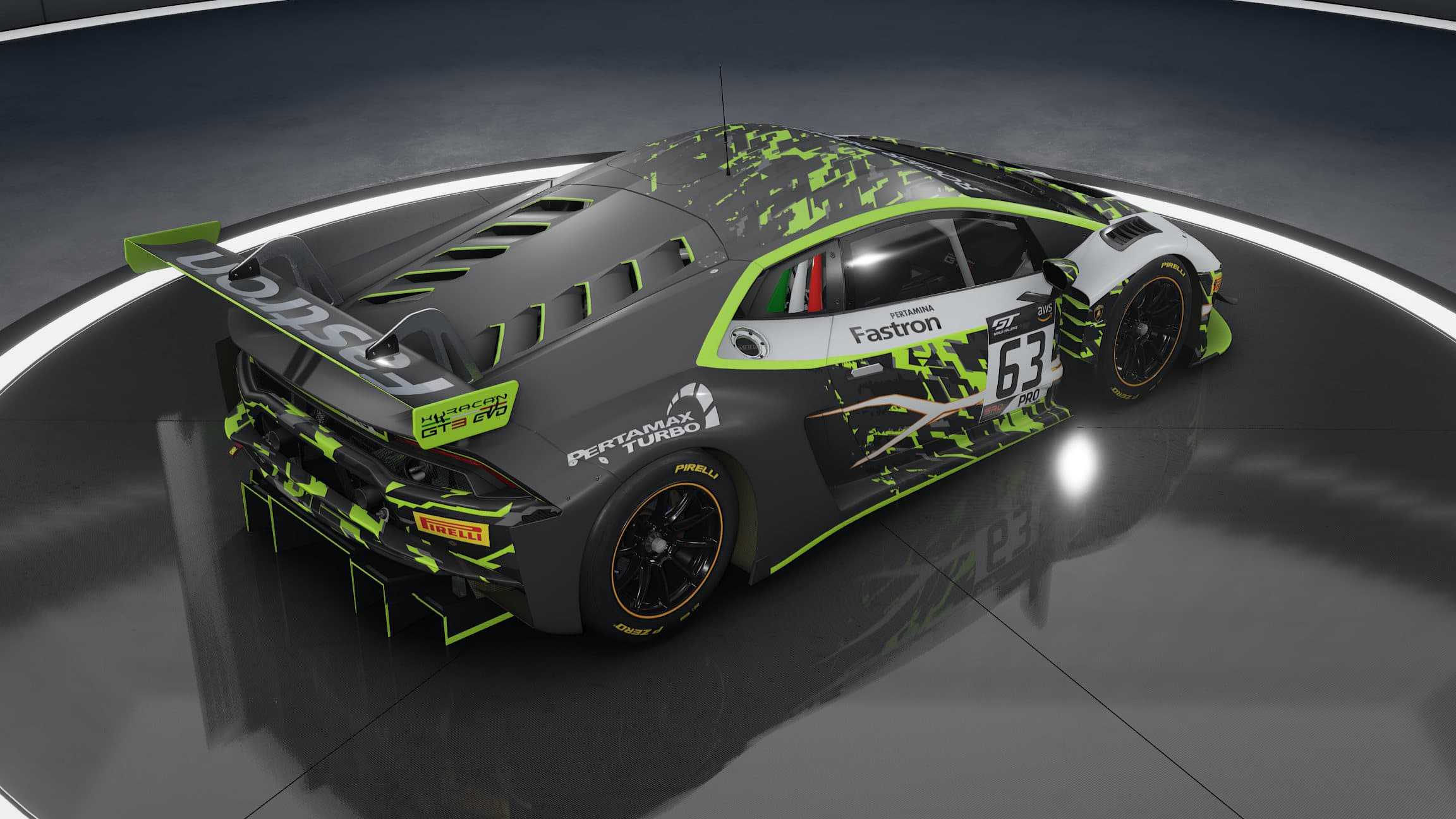 One of the exclusive designs on the Lamborghini Huracán GT3 EVO 