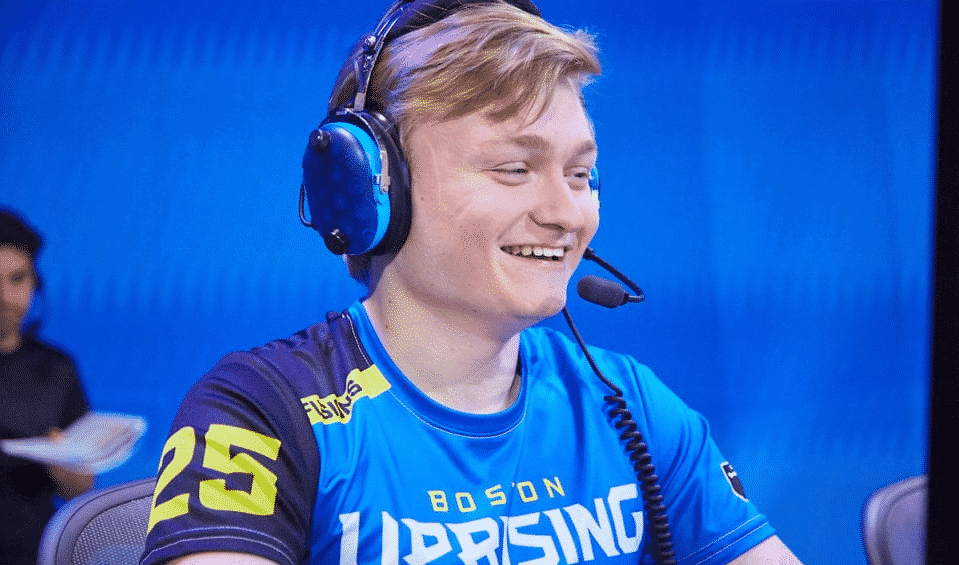 Overwatch League player Bosworth in a Boston Uprising jersey smiling