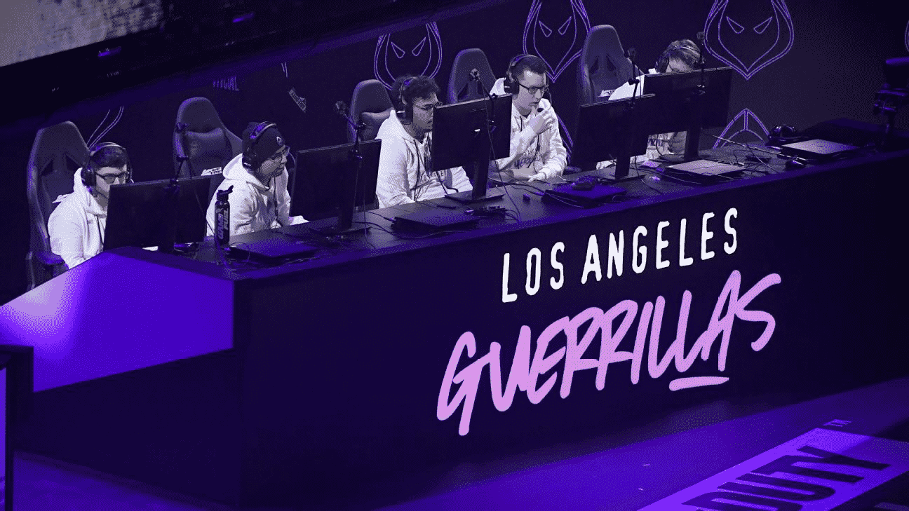 The Los Angeles Guerrilas on stage competing in a live match of CDL