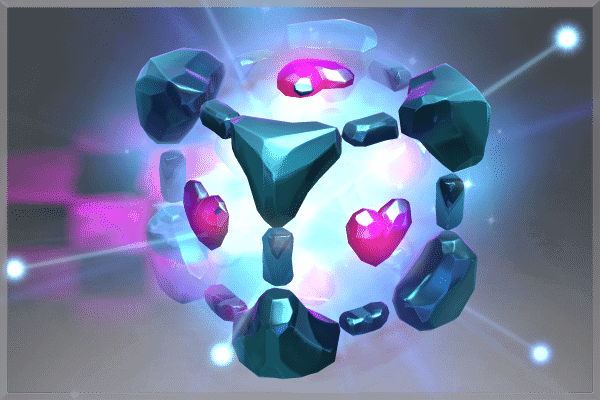 The IO arcana, styled to look like a companion cube from Valve's Portal series