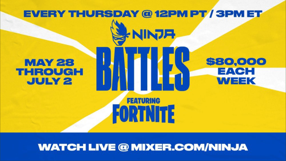 Fortnite: Mixer Superstar Ninja Announces Ninja Battles – A $80,000 Weekly Tournament Series