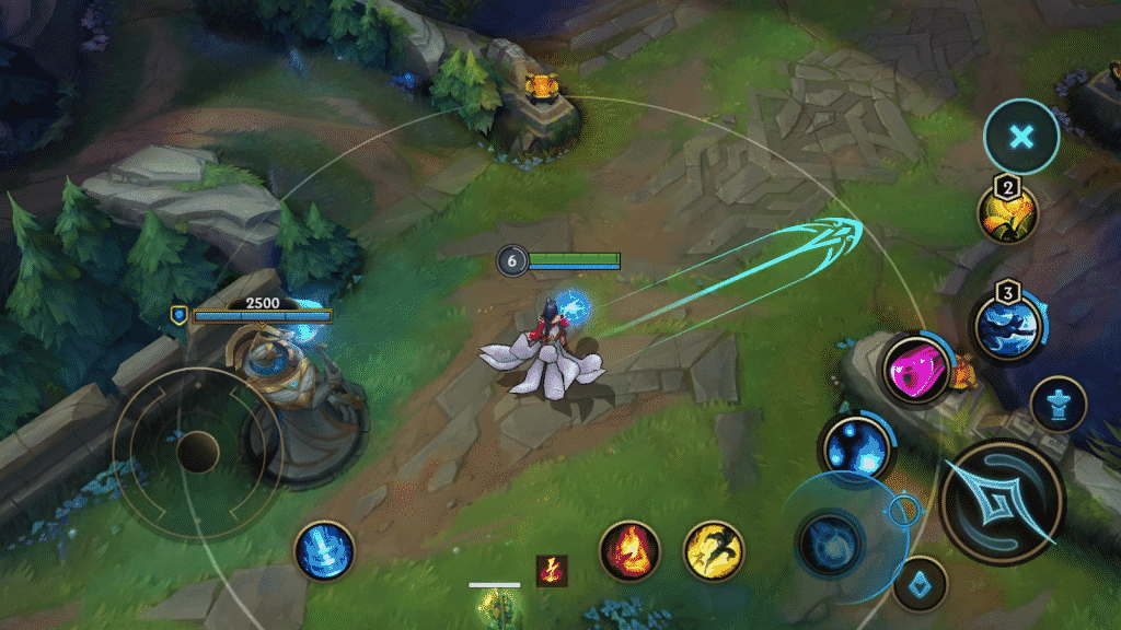 League of Legends Wild Rift User Interface with Ahri and her abilities