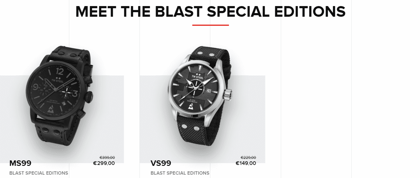 TW Steel BLAST black and white watches 