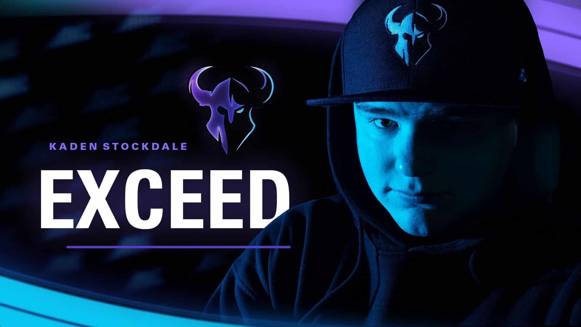 Call of Duty player Kaden "Exceed" Stockdale looking at the camera with his name next to him