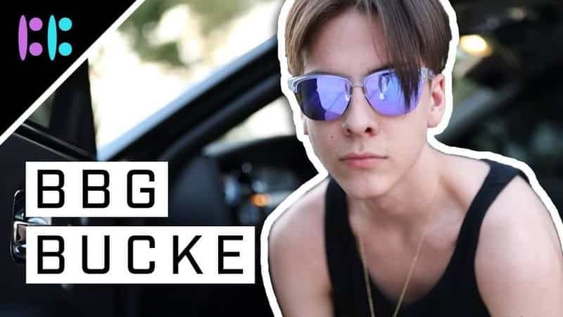 The text "BBG BUCKE" appears next to a picture of Pro Fortnite player Bucke weaing sunglasses