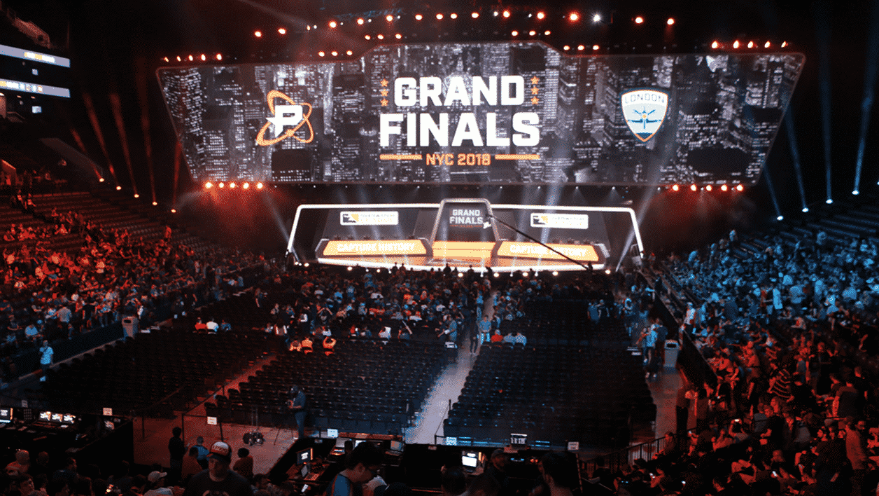 Fans pack into the stadium in 2018 to watch the OWL Grand Finals live