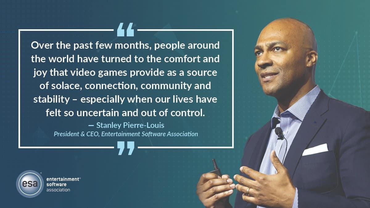 The ESA President and CEO, Stanley Pierre-Louis, speaking about the growing popularity of gaming 