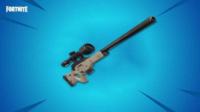 A sniper rifle from Fortnite on a blue background
